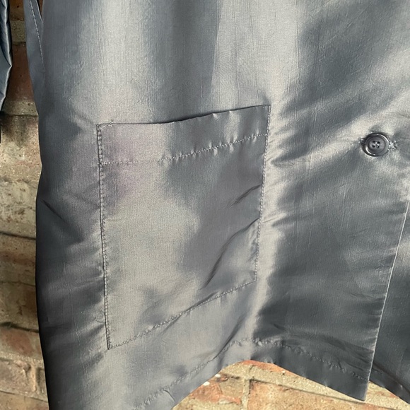 Vintage Diane Von Furstenberg DVF Concepts Steel Gray Iridescent Overcoat🖤 - Picture 6 of 11